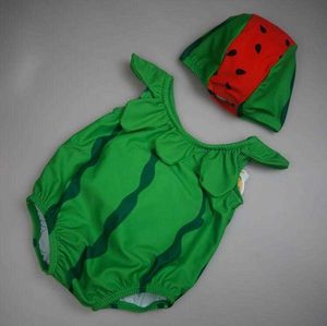 0-24m Lovely Watermelon Unisex Baby Badkläder Lovely Boy Baddräkt Spädbarn Toddler Tjej Tecknad Baddräkt Cosplay 210529