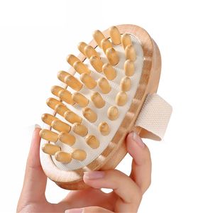 Hand-Held Wooden Body Brush Essential Oil Spa Air Cushion Massager Cellulite Reduction Relieve Tense Muscles KDJK2112