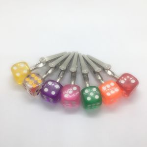 Cool Colorful Dice Shape Desktop Dry Herb Tobacco Preroll Cigarette Smoking Holder Tips Hand Clip Clamp Tongs High Quality DHL Free