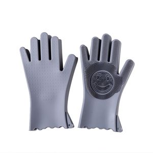 Heat Resistance Silicone Cleaning Gloves Pan Pot Dish Washing Multi-function Scrubber Rubber Wash Cloths