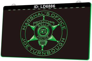 LD6886 O escritório de Marshal Joe Turnbough Light Light Sign 3d Gravura LED por atacado