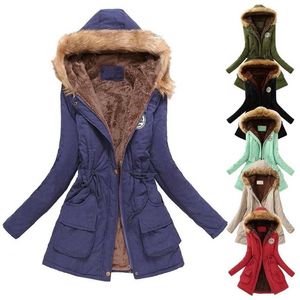 Kadın Ceket Kış Yastıklı Ceket Pamuk Pamuk Wadded Ceket Kadın Aşağı Kış Coat 211014 için