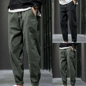 2021 Jeans Mäns Mode Casual Plus Size Loose Pure Färg Sport Lång Sweatpants Joggers Byxor På Höst och Vår Män Cloth X0621