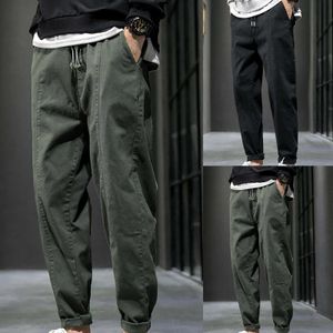 2021 Jeans Men's Fashion Casual Plus Size Loose Pure Color Sports Long Sweatpants Joggers Pants In Autumn and Spring Men Cloth X0621