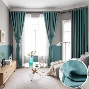 リビングルームの窓のための現代ヨーロッパのスタイルの遮光カーテン窓の寝室のカーテン生地準備完了ドレープブラインド210712