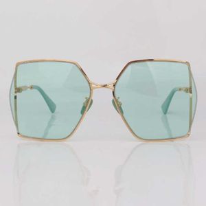 óculos de sol femininos com armação quadrada de metal lentes verdes transparentes verdes viagens