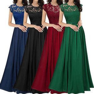 Casual Dresses Chiffon Dress Stitching Lace Bridesmaids Evening Gowns Women