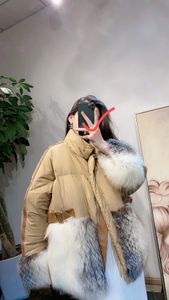 الشباب الراقية Jindao Fox Fur Fur أسفل سترة أنثى الأزياء الأزياء البيضاء بطول جديد 2021