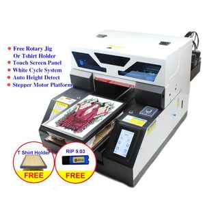 Printers Touch Screen A4 UV Printer DTG Tshirt Textile Fabric Printing Machine With Gift Ink Set For Bottle Phone Case Metal Wood Pen