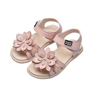 Kinder Schuhe für Mädchen Sandalen Blume Einfarbig Prinzessin Schuhe Sommer Weichen Boden Kinder Baby Mädchen Schuhe Strand Sandalen SM055 210226