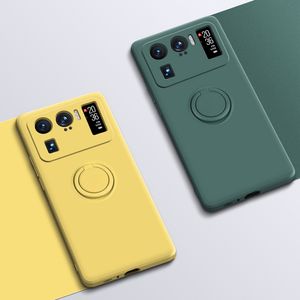 Magnetische Ringhalter-Ständerhüllen für Xiaomi Mi 10T Lite 11 Ultra Mi11 Redmi Note 9 10 Pro 10S 9S POCO X3 NFC Flüssigsilikon-Abdeckung