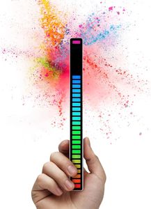 RGB-LED-Balkenbeleuchtung, 32-Farben-Umgebungslampe, Sound-Control-LED-Streifen mit aktiven Sounds, Pickup-Rhythmus, Musik-Atmosphäre, Beleuchtung für Zimmerauto