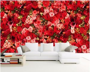 Bakgrundsbilder 3d tapet Custom Po Mural HD Red Rose Buketter av blommor Inredning Målning väggmålningar för väggar 3 d