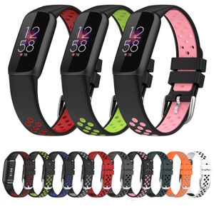 Cinturino in silicone a due colori per Fitbit Luxe Sport Accessori per cinturino di ricambio per cinturino in gomma da donna