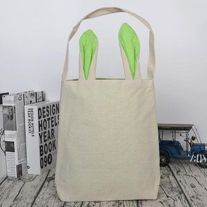 Easter Bunny Bag Other Festive & Party Supplies For Egg Hunts Burlap Basket Tote Handbag Dual Layer Ears Design with Jute Cloth LLE12102