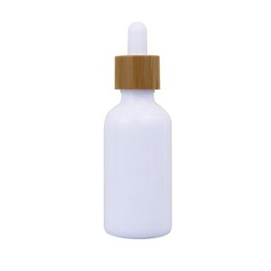Neue weiße Porzellangläser mit Bambusdeckelglas und Tropfer 10 ml / 50 ml Behälter Bambusdeckel Reagenzpipetten-Tropfflaschen
