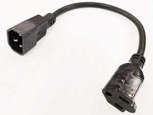 IEC 320 C14 Male Plug to US Nema 5-15R Female Socket Power Adapter Cable About 30CM/10PCS