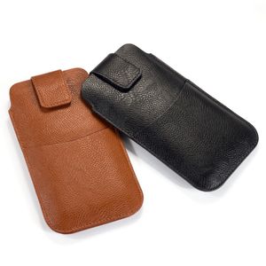 Uniwersalne skórzane torebki na iPhone 15 Samsung Moto LG Nokia Sony Google Card Uchwyt karty Slim Purport Port Telefon komórkowy Covers Fundas