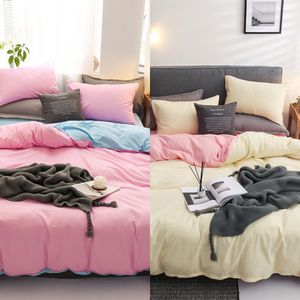 Solstice Solid Color Bedding Sets Duvet Cover Pillowcase and Bed Sheet Combination Bed Linens Queen King Size Multiple Colour C0223