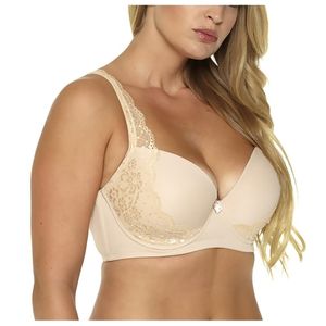 Sexy Push Up Bra Koronki Biustonosz T-Shirt Bra Plus Size dla kobiet Bardzo wsparcie Undergiwa Bralette Black / Khaki 956 210728