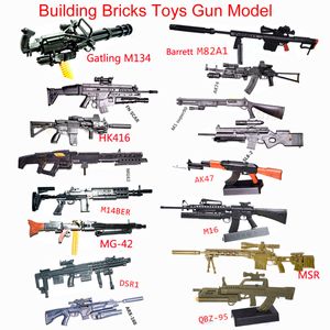 1:6 Scale Toy Gun Model Building Block Set M134 MG42 AK47 98K Rifle Puzzles Assembly PUBG Weapon For Action Figure Factory Best Wholesale