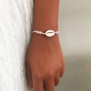 Länk, kedja boho multi conch anklet vit skal pärlor ankel armband barfota strand fot smycken för kvinnor och tjejer