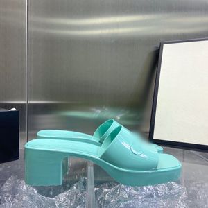 Fashion women designer jelly slippers thick bottom platform 7 colors womens slides casual luxury lady slide