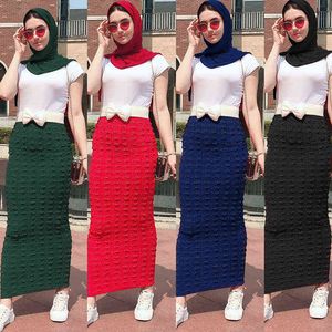 Faldas Mujer Moda Moda Zima Abaya Muzułmanin High Waist Bodycon Maxi Ołówek Długa Spódnica Jupe Longue Femme Spódnice Odzież damska 211120