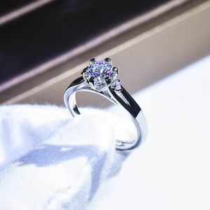 Anello di fidanzamento per matrimonio alla moda per anelli di apertura regolabili con diamante da 1 carato di alta qualità da donna