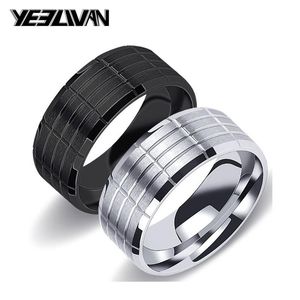 Anéis de casamento 9mm de largura punk masculino 316 aço inoxidável forma de pneu rock homens homens pretos jóias de cor prata por atacado