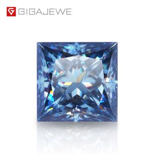 GIGAJEWE Princess-Schliff, blaue Farbe, 5–6,5 mm, synthetische Lose-Diamant-Moissanit-Perlen für die Schmuckherstellung