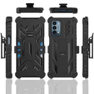 Für OnePlus Nord N200 5G Handyhülle Hybrid 3 in1 TPU PC Heavy Duty Armor Cover Muster Ständer Gürtelclip Combo Robuste Hüllen B