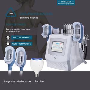 3 Cryo Heads Cryolipolysis Slimming Machine With Double Chin Cool Handle Fat Freezing 40KHz Cavitation RF 8 Lipolaser Pads Body Sculpting Equipment