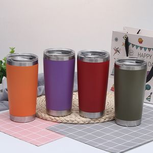 Drinkware muggar anpassningsbara 20 oz färgglada kaffekoppar rostfritt stål bilmugg stor kapacitet dubbel lager sport muggar resor mugwith lock lt140