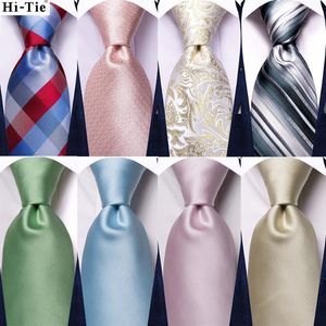 Laço amarra a gravata verde de casamento de seda sólida para homens Handky Bufflink Garoltie Design de moda Festem Business Party Dropship Hi-Tie