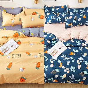 Oloey Geometric Plaid Bedding Set Duvet Cover Flower Sheet Bed King Queen Size Bed Set Gray Cute Bedding Quilt Cover Simply C0223