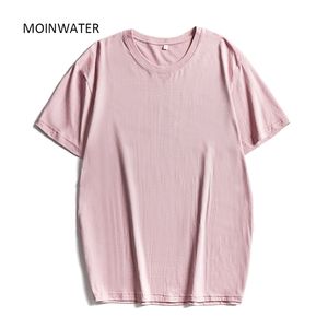 Moinwater Women Solid T Koszulki Kolory 100% Cotton Casual Koszulki Lady Base Tees Samica Streetwear Topy MT20075 210623