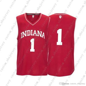 Cheap Custom Indiana Hoosiers NCAA # 1 Red Basketball Jersey Personalità cuciture personalizzate qualsiasi nome numero XS-5XL