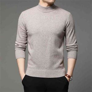 Jesień i zima Mężczyźni Turtleneck Sweter Sweter Moda Solid Color Grube Ciepłe Downing Koszula Mężczyzna Br Clothing 210918