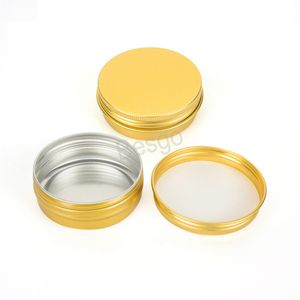 60ml Aluminum Can Paste Storage Boxes Hair Wax Cream Cosmetic Creams Box Travel Portable Gold Mini Spices Tea Powder Packing Jars BH5480 WLY