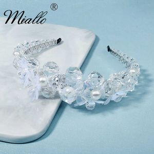 MIALLO Moda Hairband Crystal Headband do kobiet Akcesoria do włosów Pałąki Party Tiaras and Crowns Prom Headpiece Gifts X0625