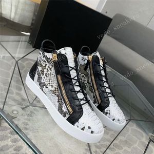 Wholesale metallic shoe laces resale online - Mens Womens Casual Shoes Crocdile Snake Leather with Zipper Metallic Embossed High Cut Boot Designer Black Gold Sneakers Lace Up Trainers Chaussures fcxsfwef