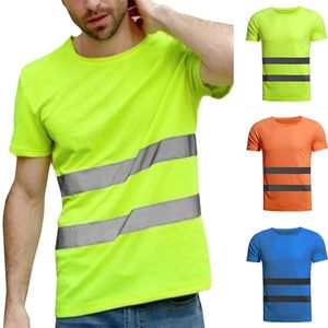 Unisex Reflective t shirts Work Shirt High Visibility Safety Casual Baggy Vest Breathable Businss Clothes