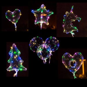 2022 LED colorato di alta qualità Bobo Balloon trasparente incandescente Led Helium Ballon Baby Shower giocattolo per bambini festa di compleanno nuziale nuziale
