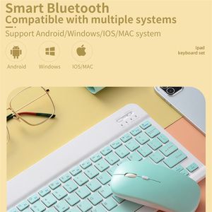 Bluetooth teclado mouse sem fio portátil portátil ultra-fino recarregável multifuncional mini para tablet laptop