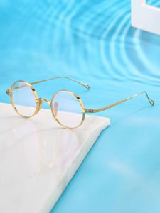 Fashion Sunglasses Frames Vintage Pure Titanium Eyeglasses Frame Men Round Prescription Optical Glasses Women 2022 Myopia Eyewe