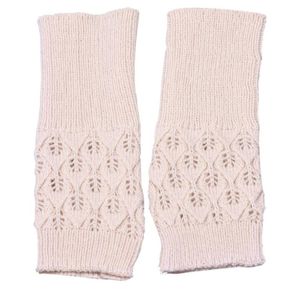 Fingerless Gloves 2021 Quality Female Without Fingers Women Hollow Out Leaves Keep Warm Soft Knitted Winter Eldiven