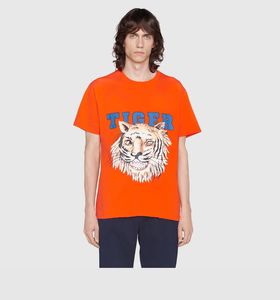 Новейшие хлопчатобумажные мужские футболки мужские женские летние футболки Tee Tiger вышивка мода печать пары тройники мужские многоцветные футболки бренд влюбленные топ Размер S XXL