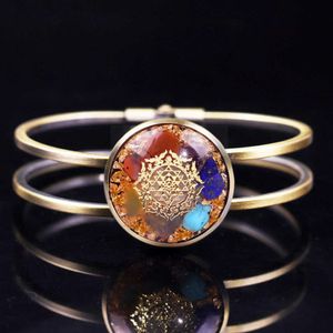 Orgonite Bransoletka Naturalna Kryształ Chakra Bransoletka Reiki Kamień do Tworzenia Biżuterii Dla Kobiet Urok Biżuteria Prezenty Pary Bransoletki Q0717