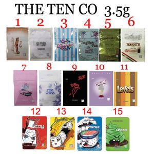 3.5g ósmego pakietu pachnozordowy Dowód Torba Mylar The Ten CO Benj Sweet's English Tea Tenscotti Pink Sandy Fing Chiny Skilati Zushi